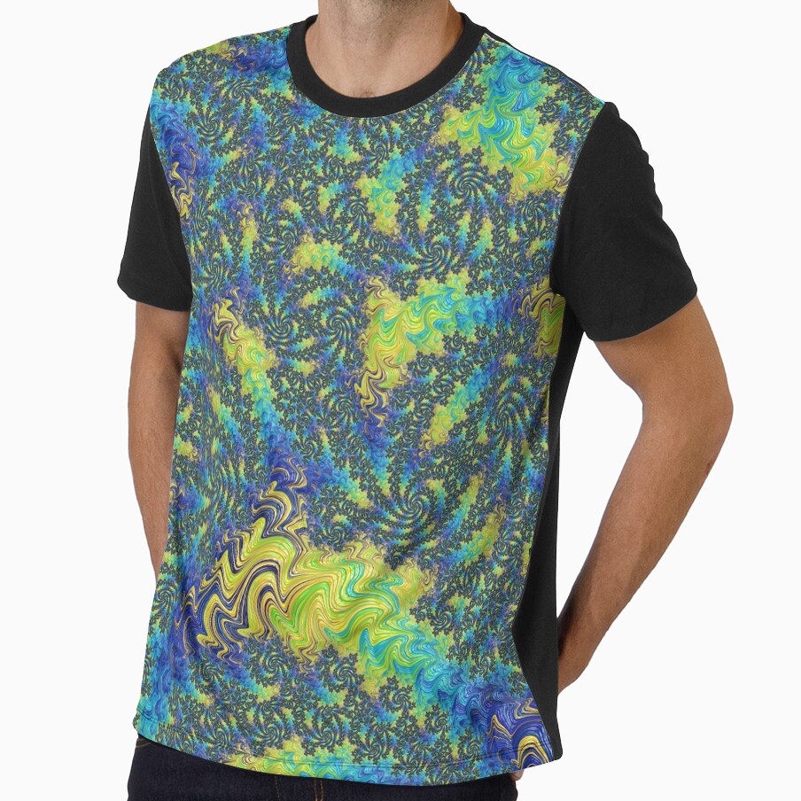 Blue and Yellow Fractal by Kaleiope Studio