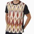 Boho Ikat Pattern, Red, Gray, Mustard Yellow by meggydesigns