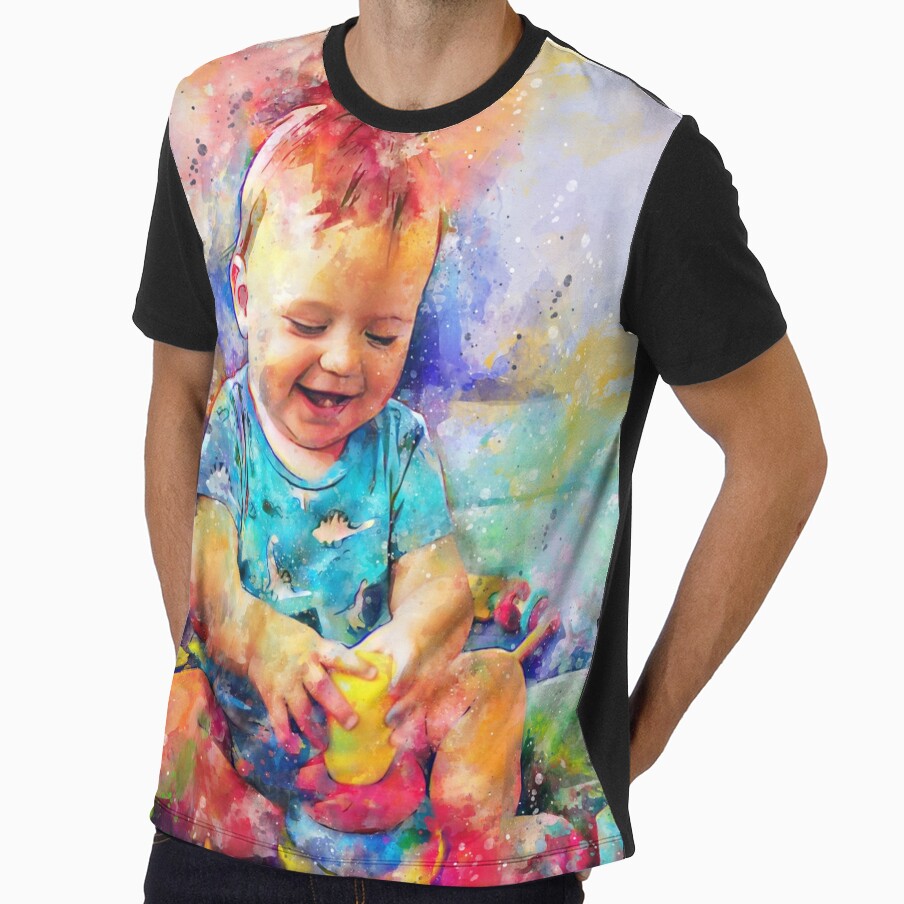 Custom Baby watercolor  portrait by Nora Gad