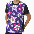 Columbine Flower Dark Blue Pattern by thecooltable
