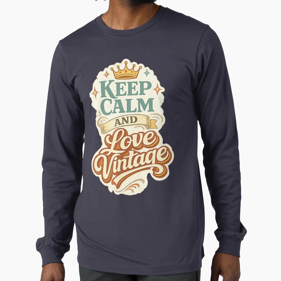 Keep Calm and Love Vintage – Minimal Retro Typography by StillArtStudio