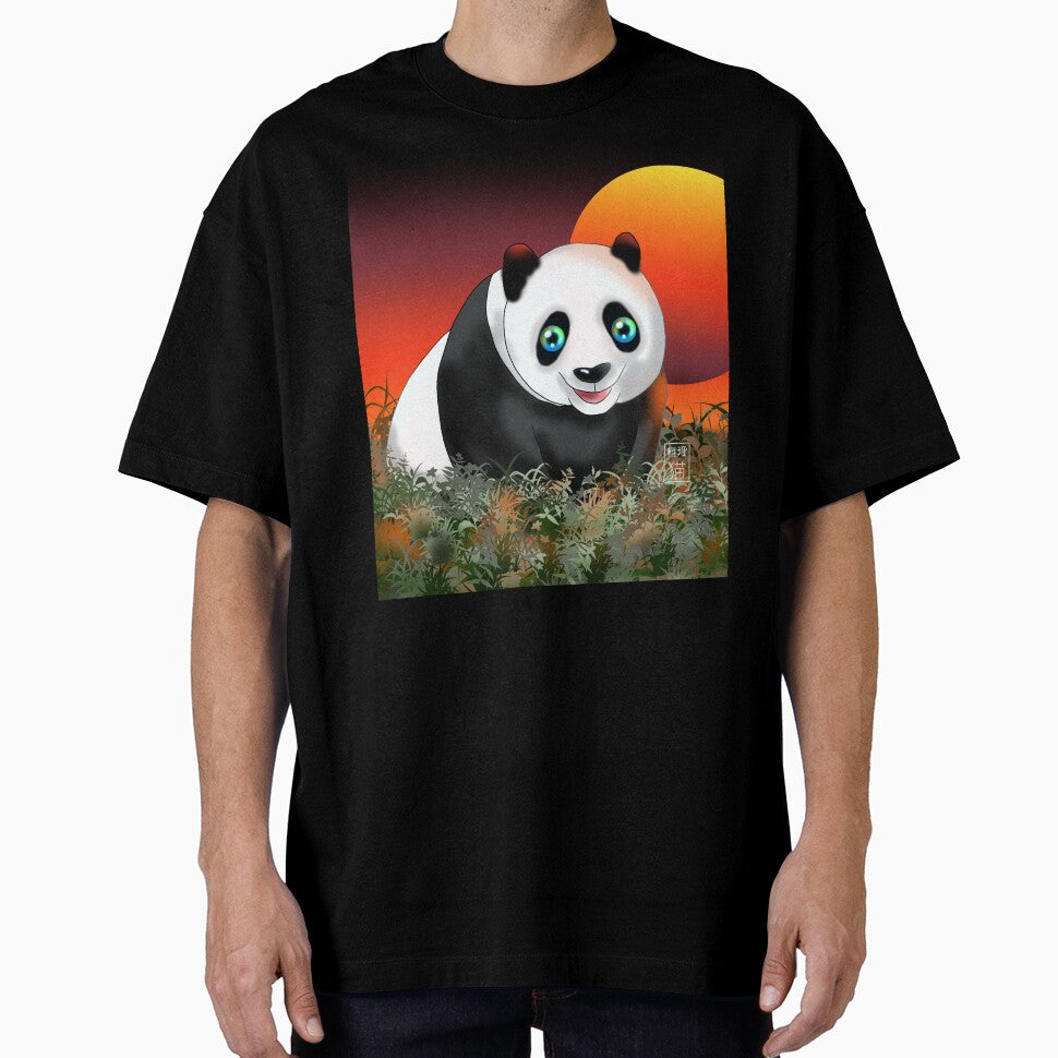 cartoon panda sunset by BeingNow
