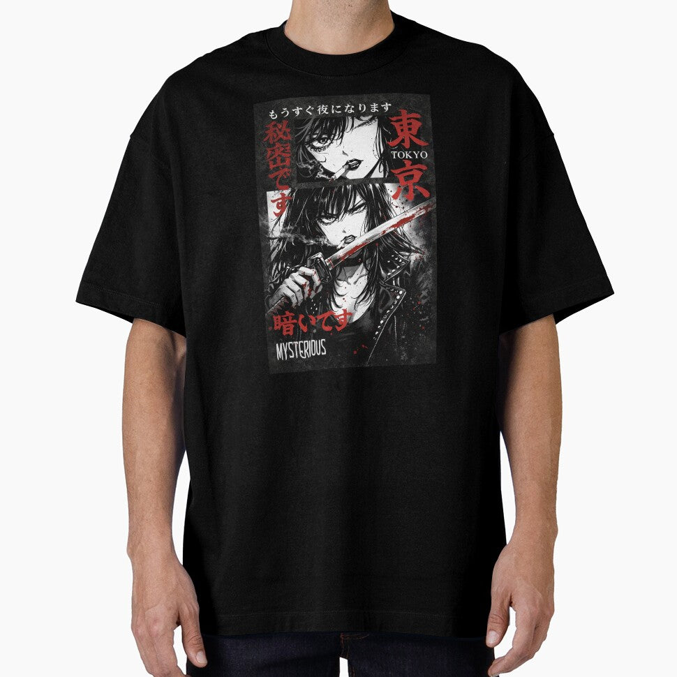Mysterious Warrior Women  Oversized T-Shirt by happybunnnies