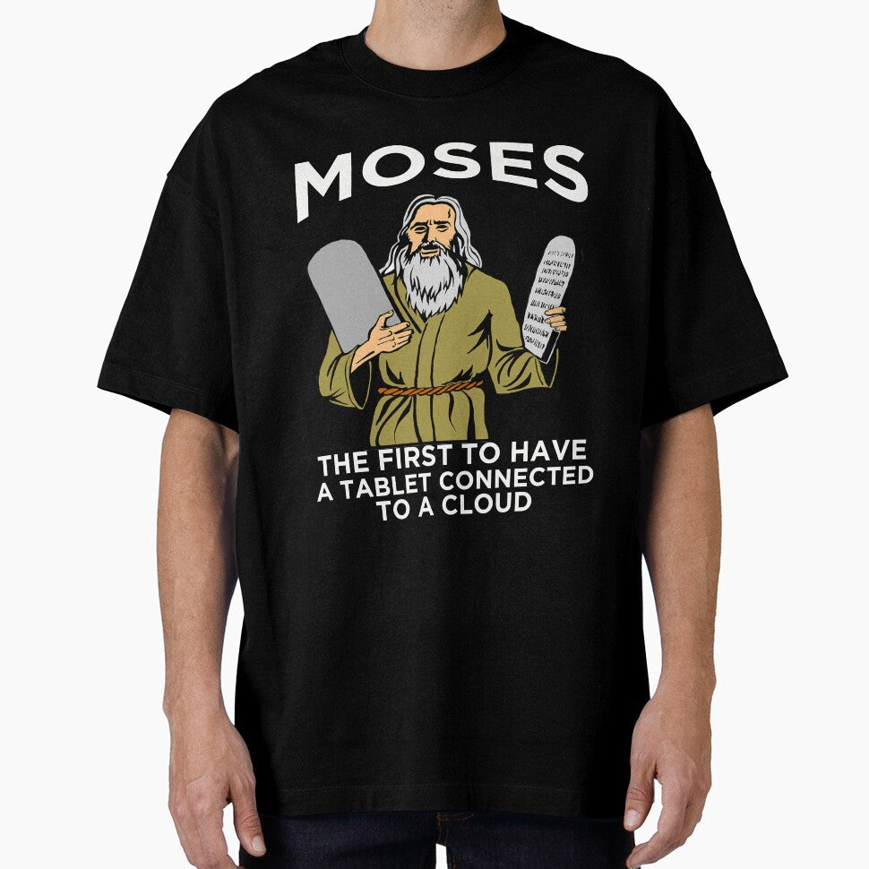 Moses The First to Have A Tablet Connected to a Cloud Pun by funnytshirtemp