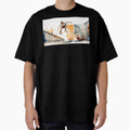 Skater mid-air against a vibrant cityscape, depicted in dynamic watercolor strokes by homydesign