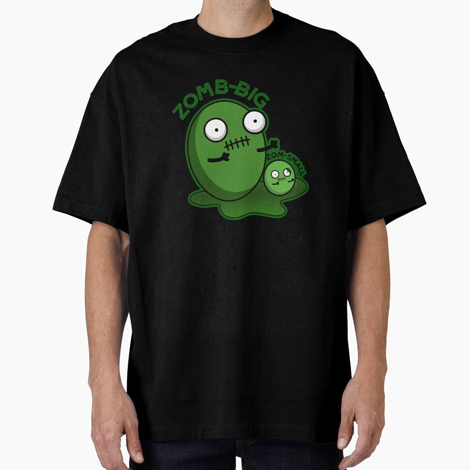 Zom-big Zom-small Funny Halloween Zombie Pun (Dark BG) by punnybone