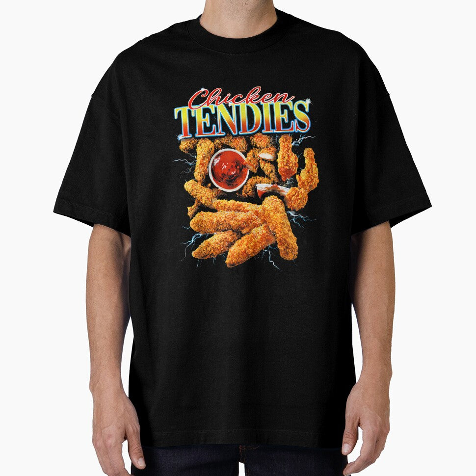 Vintage Chicken Tendies Bootleg Rap Retro 90s Junk Food by PaulTSchafer