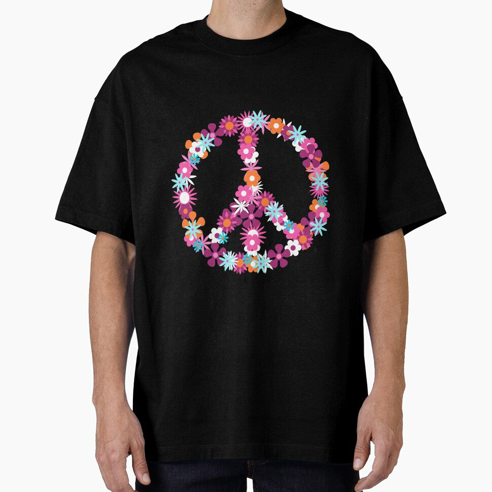 who love peace and flowers: peace sign made of colorful flowers. by Jelisandie