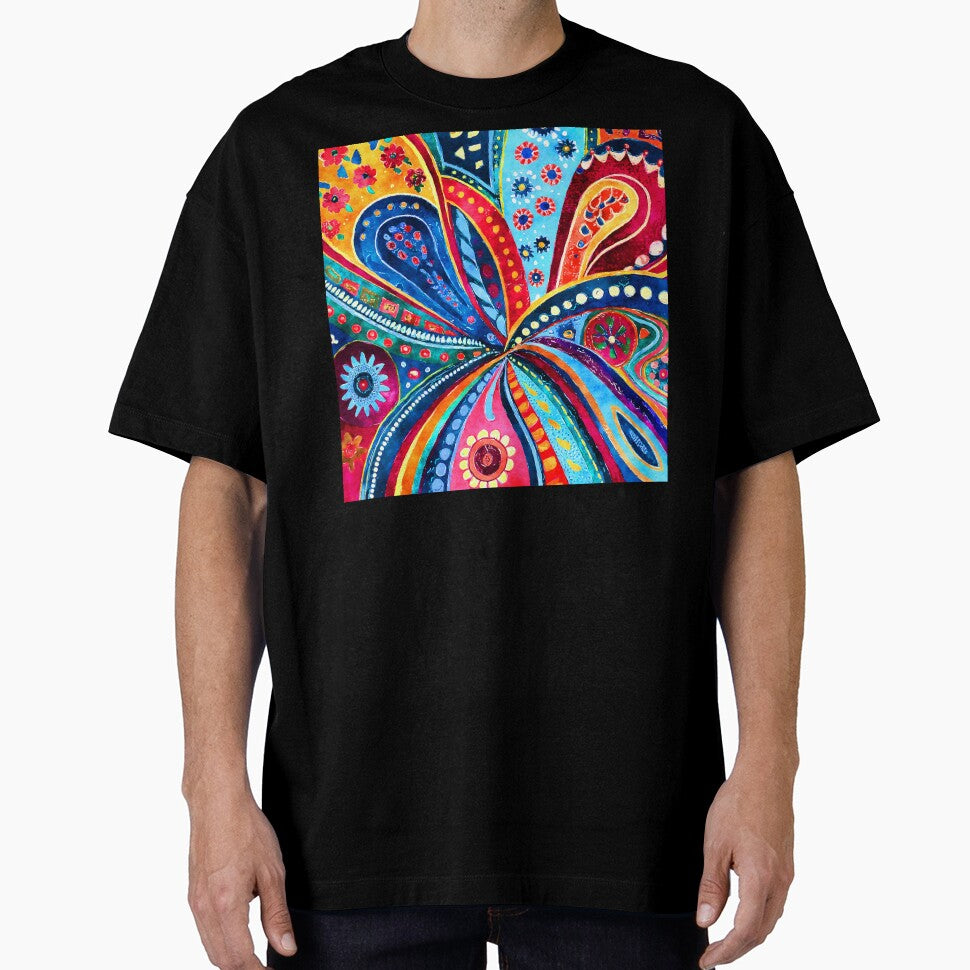Funky 1960's Colorful Hippie Abstract Design Art by DEC02