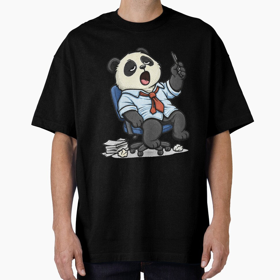 Lazy Office Panda – Funny Tired Office Worker Panda Cartoon Mascot by ColorSplash123