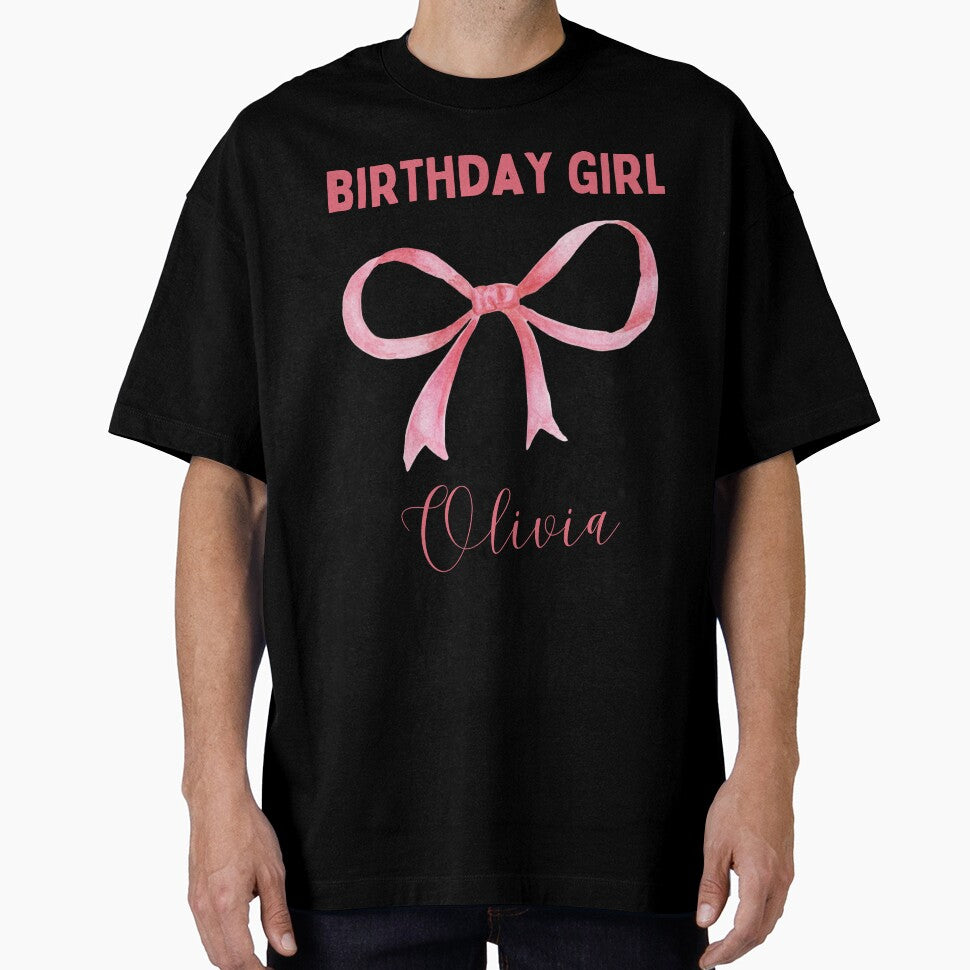 Pink Bow Coquette Birthday Girl by Green Cart