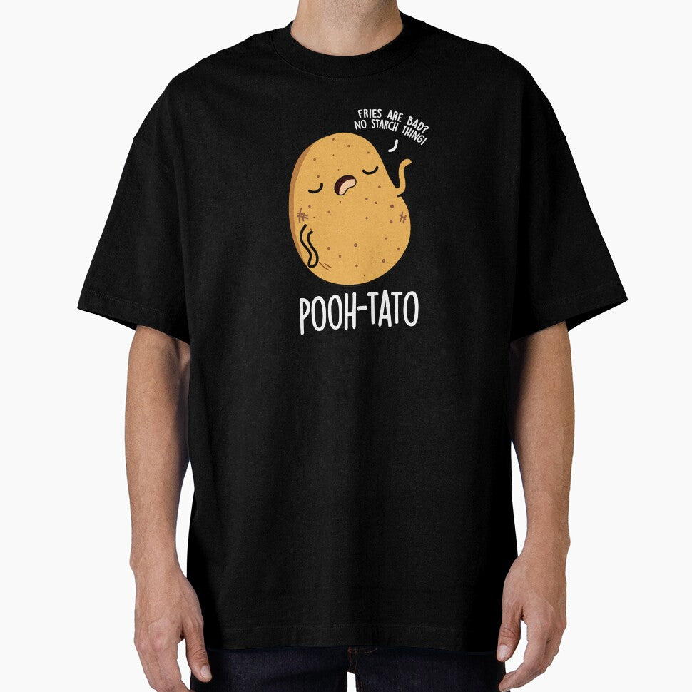 Pooh-tato Funny Potato Pun (Dark BG) by punnybone