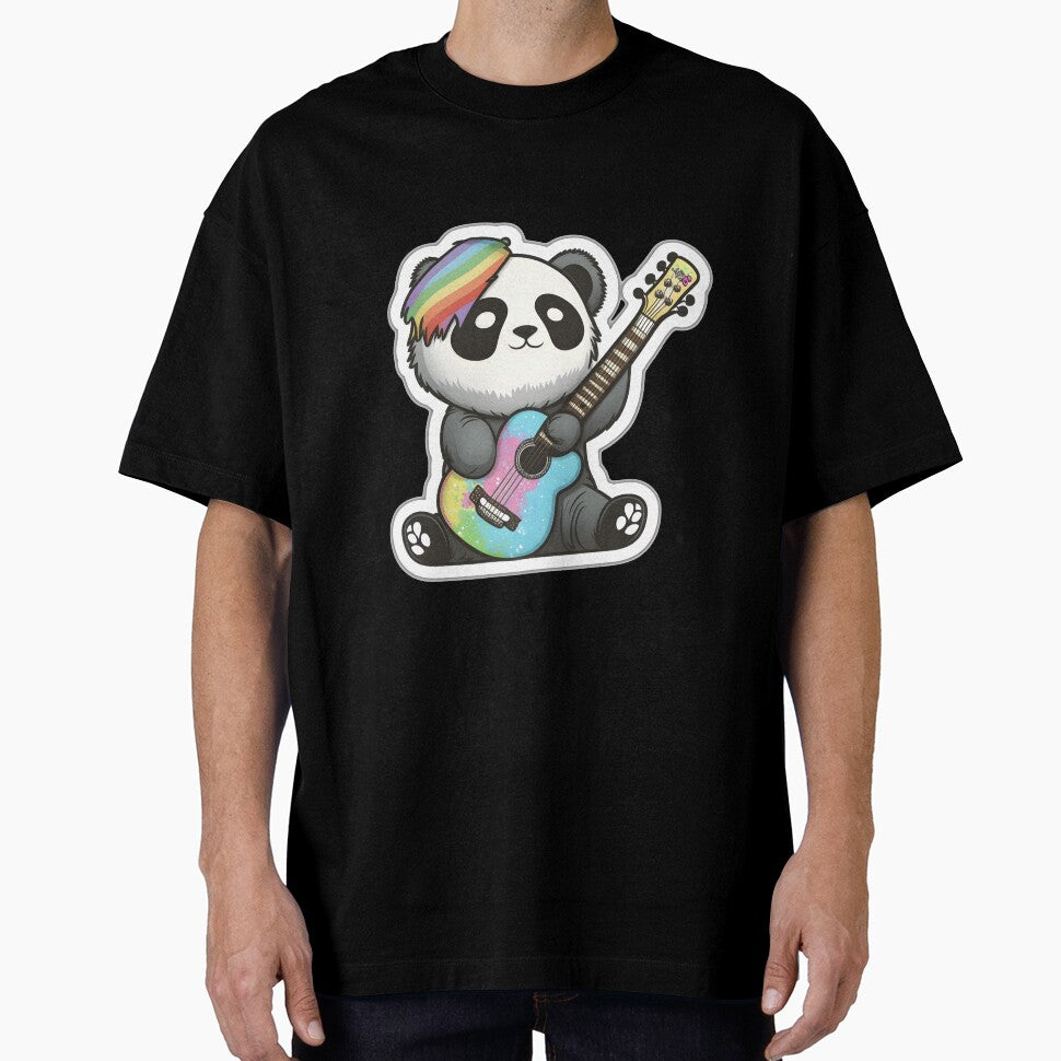 Goth Panda EMO Rock Sticker - Goth Pandas Rock On by sgibby80