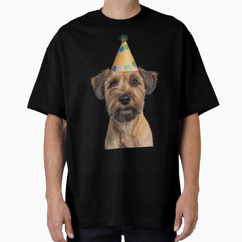 Cute Soft Coated Wheaten Terrier dog with Party Hat Birthday Celebration by LazyOwlStore
