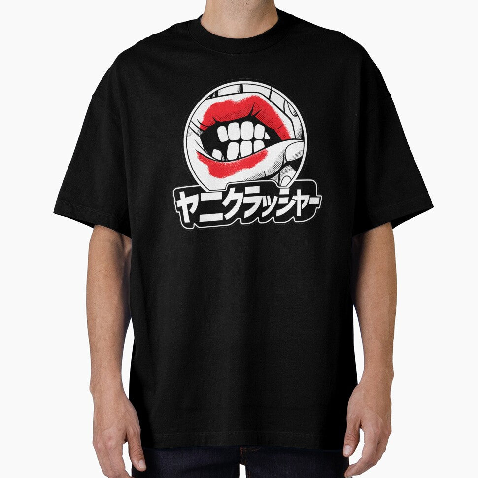 Anime Streetwear Screen-Print Mouth & Hands Graphic Logo – Bold Pop Art Design by ldjcustomdesign