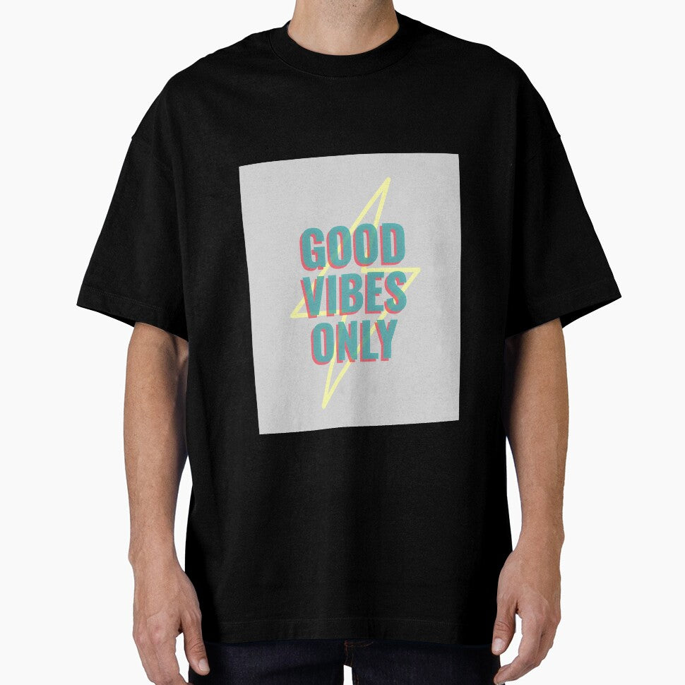 Good Vibes Only 2 Color Text T-shirt by stepstogreen