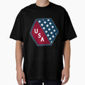 Hexagon USA T-Shirt for Men and Women by AllStarMerch