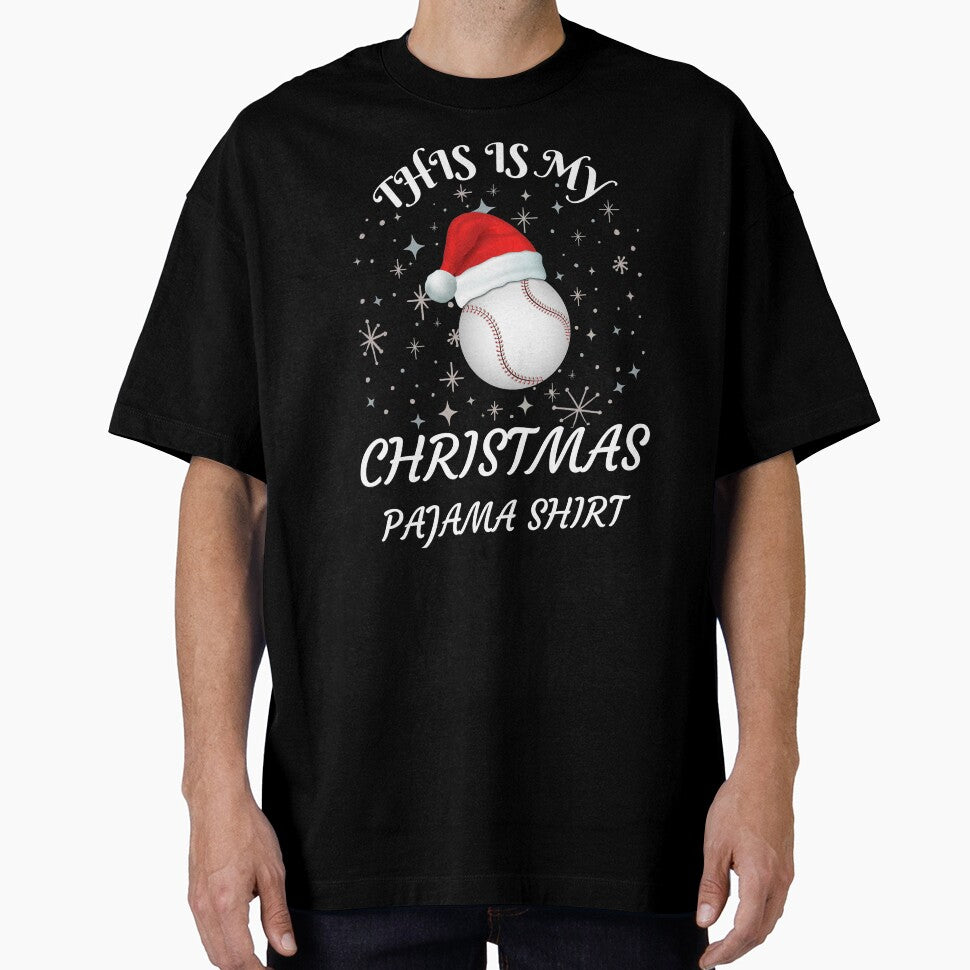 Santa Hat Baseball Christmas Pajama Shirt by GetGoodFit
