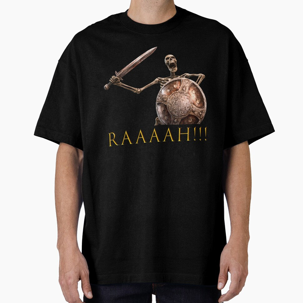 Skeleton Banging Shield — RAAAH Meme by R-A Designs