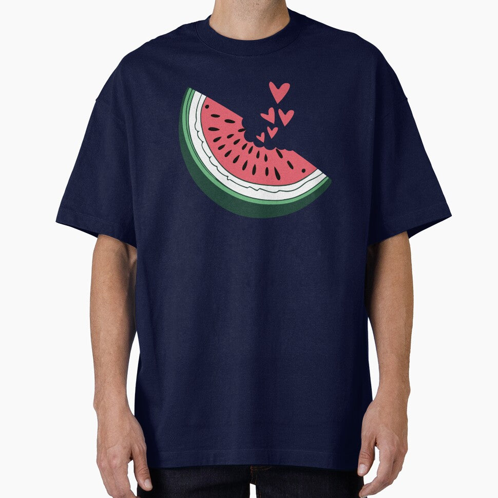 Watermelon slice hearts kawaii summer fruit eating lover art by alenaz