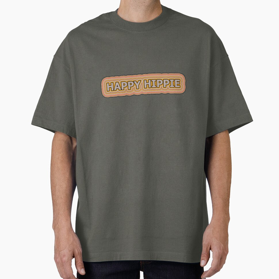 Happy Hippie Words Earthy Tones Hippie Vibes Retro Lines 3 of 4 by Beachy