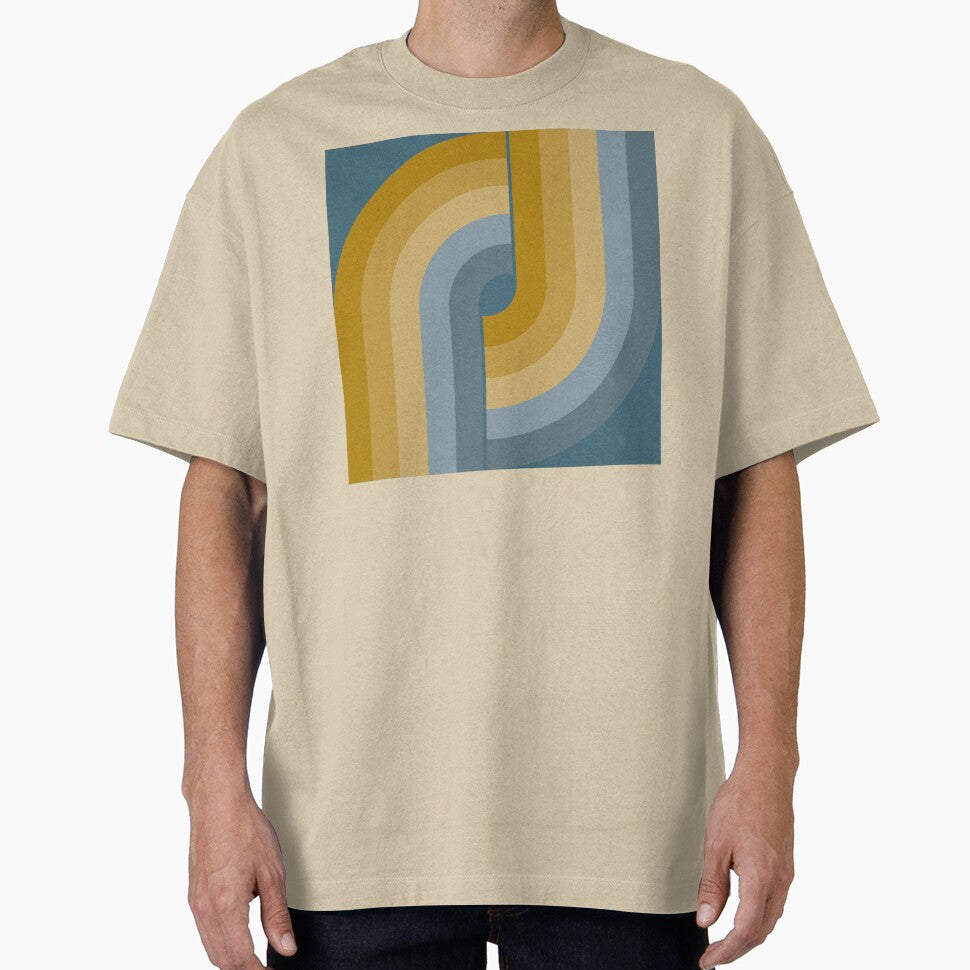 Geometric Retro Vintage Style - Mustard Gold Green and Dusty Blue by JMgraphic