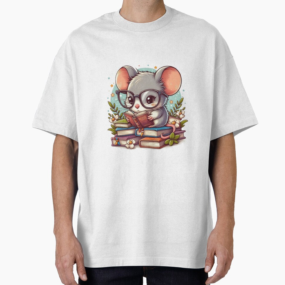 Back to school cute mouse reading books by Culmika