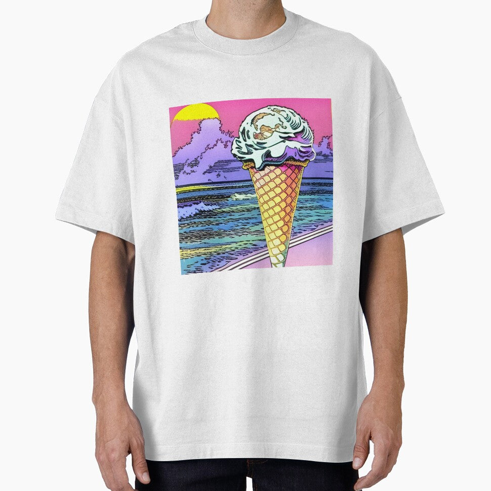 Ice cream cone in retro style art by imagenia