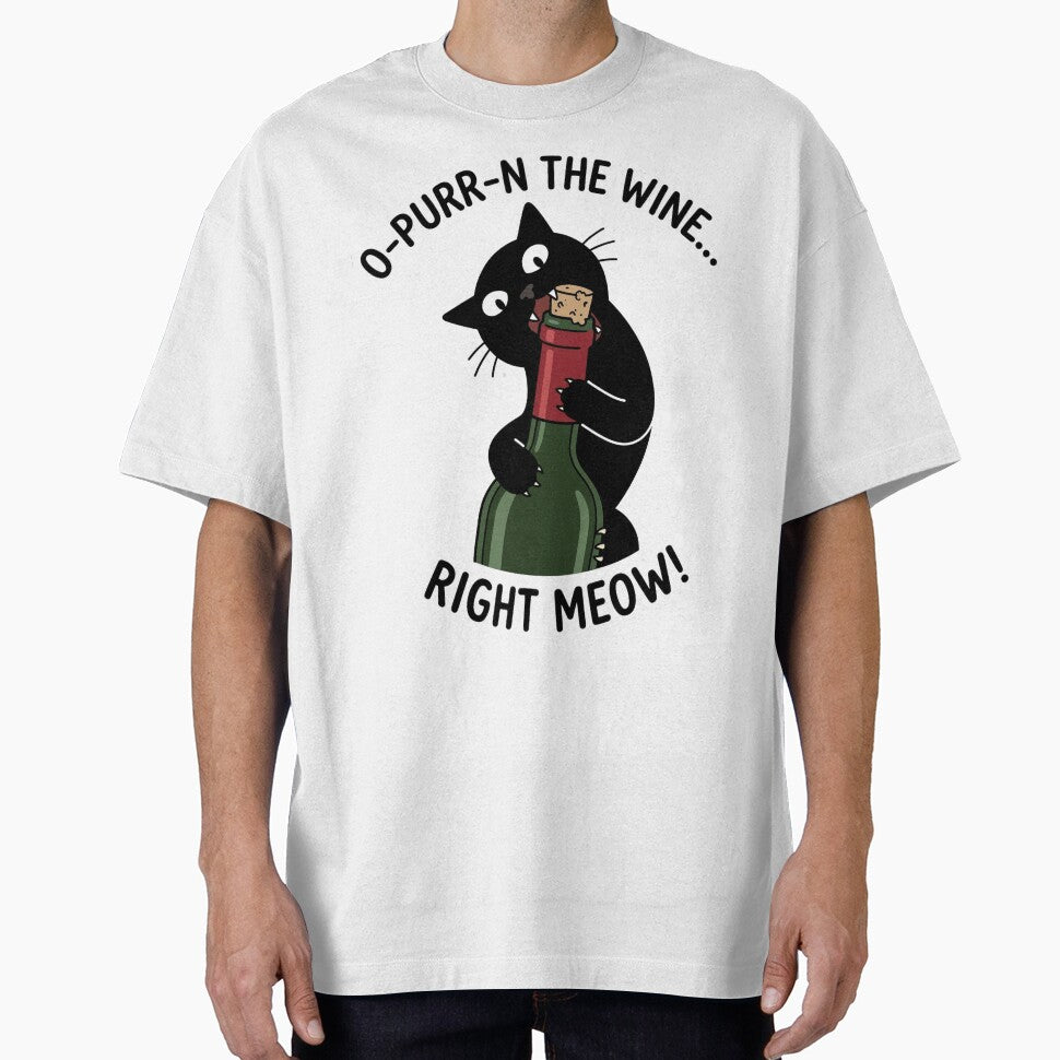 O-Purr-n the Wine Right Meow – Funny Cat Wine Pun by aiqdelicia