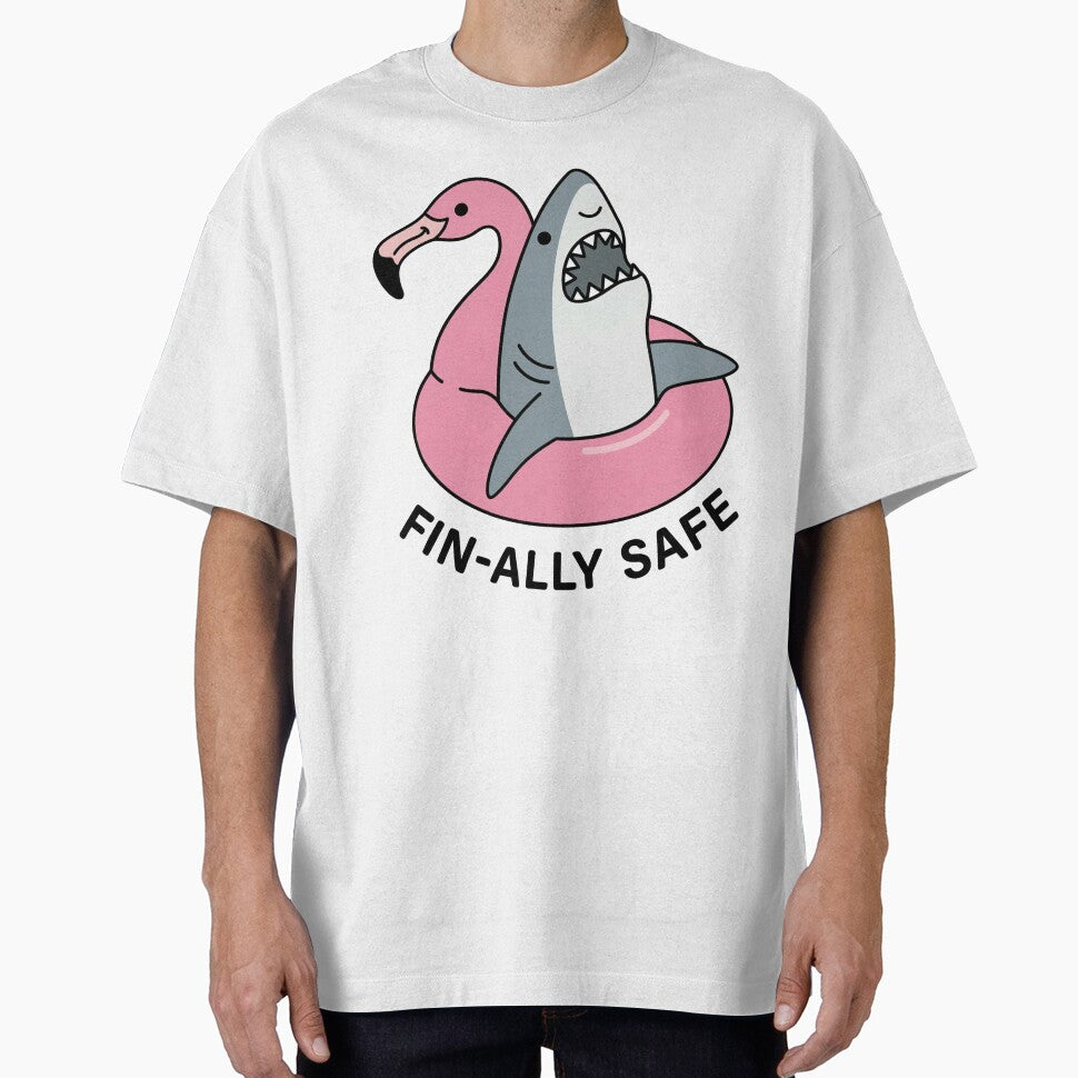 Fin-ally Safe – Funny Shark Summer Pun by aiqdelicia