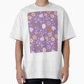 Boho Purple Lilac Beige Brown Flower Pattern Girls Room by blomastudios