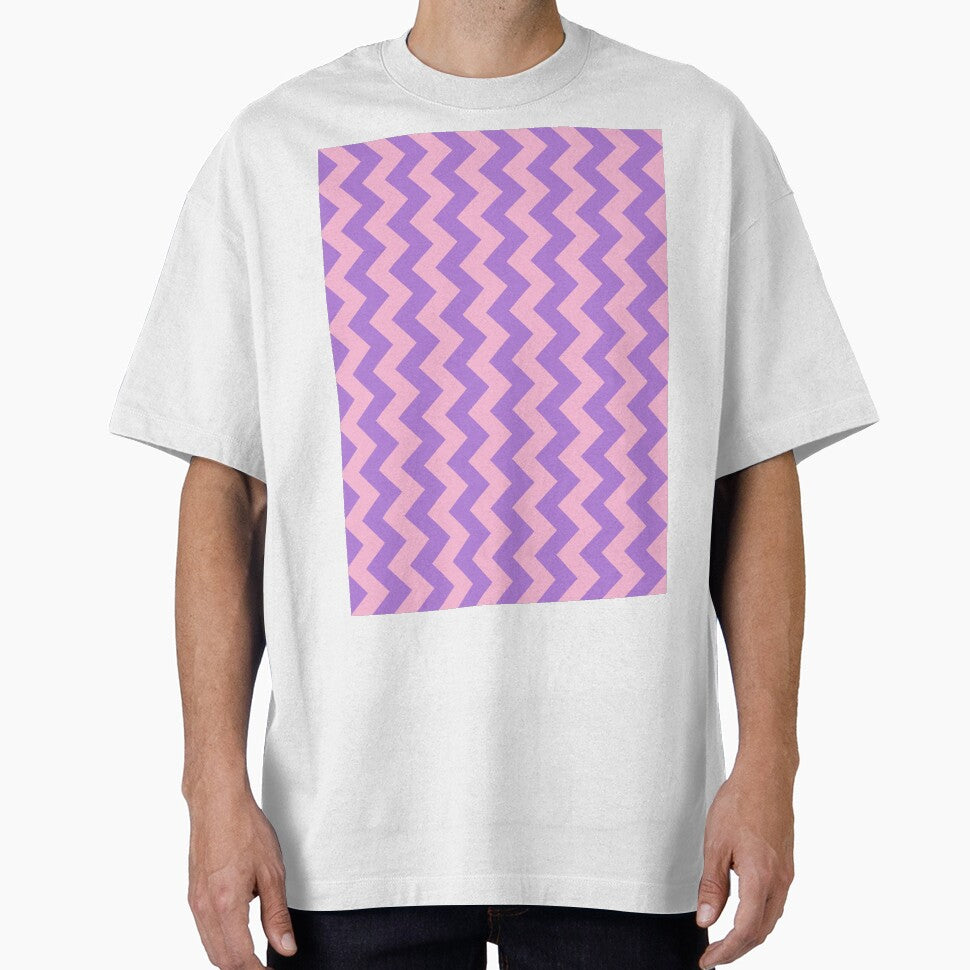 Cotton Candy Pink and Lavender Violet Vertical Zigzags by ColorsPatterns