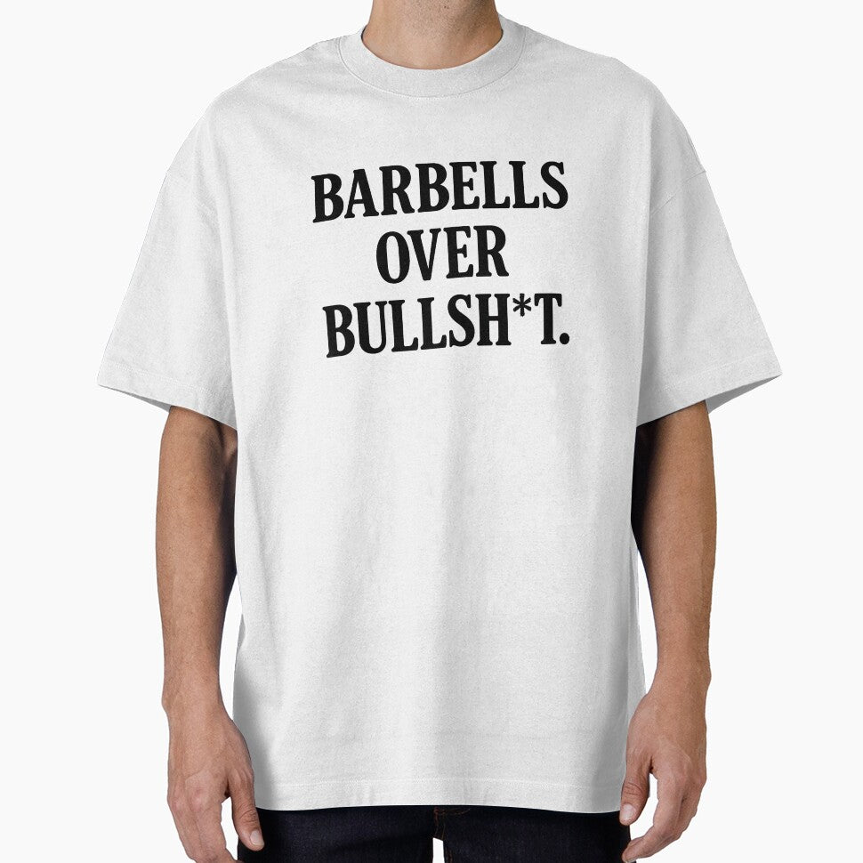Barbells Over Bullsh*t | Bold Gym Slogan by No-Heart