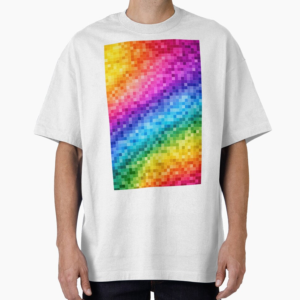 Pixel Rainbow Gradient Pattern – Retro Digital Color Blocks by DrizzyV