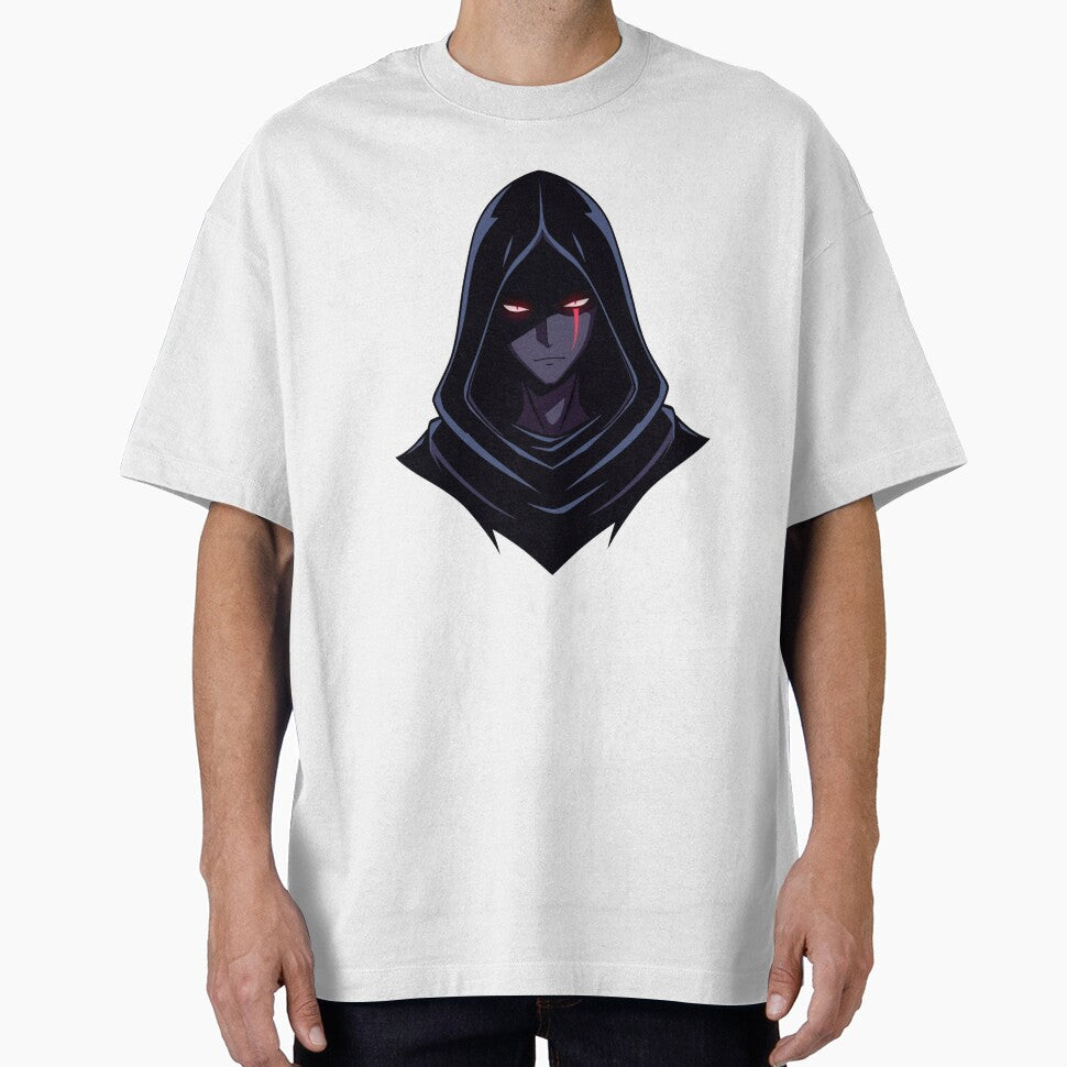 Dark Anime Hooded Character Minimal Logo Design by Animepopstudio