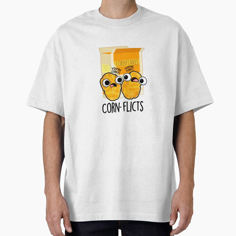 Corn-flicts Cute Corn Flakes Pun by punnybone