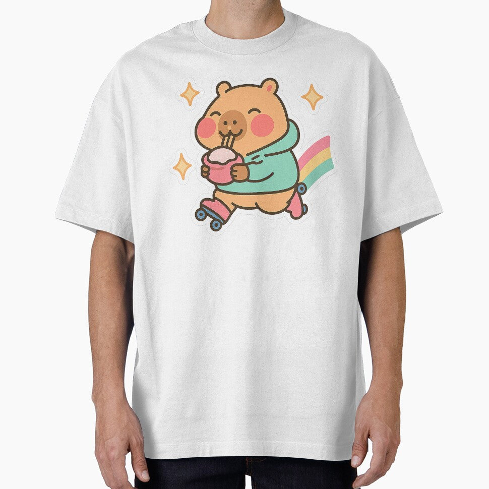 Kawaii Capybara, Kawaii Capybara Roller Skating by graphic-genie