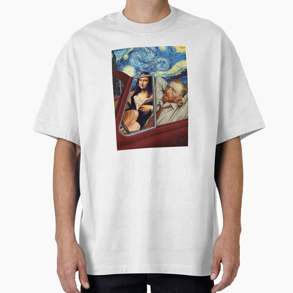 Monalisa and Van Gogh Painting by jennifervog
