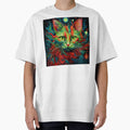 Trippy holiday cat print by dcrc