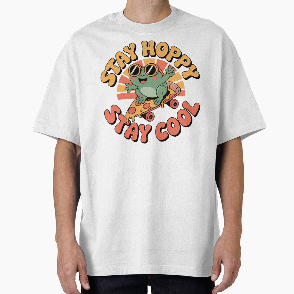Kawaii Frog, Cute Kawaii Frog Riding On A Pizza Slice by graphic-genie