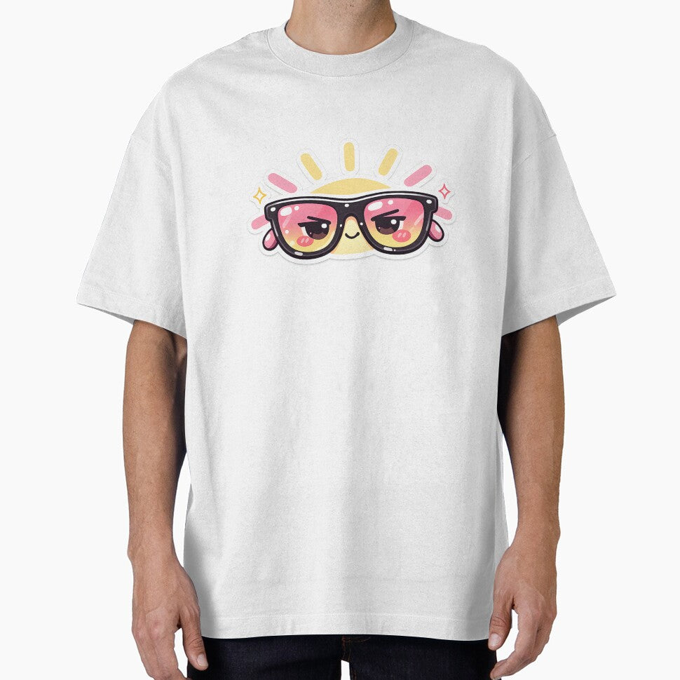 Cute Kawaii Sunglasses Character – Cool Summer Vibes Sticker by DesignEG