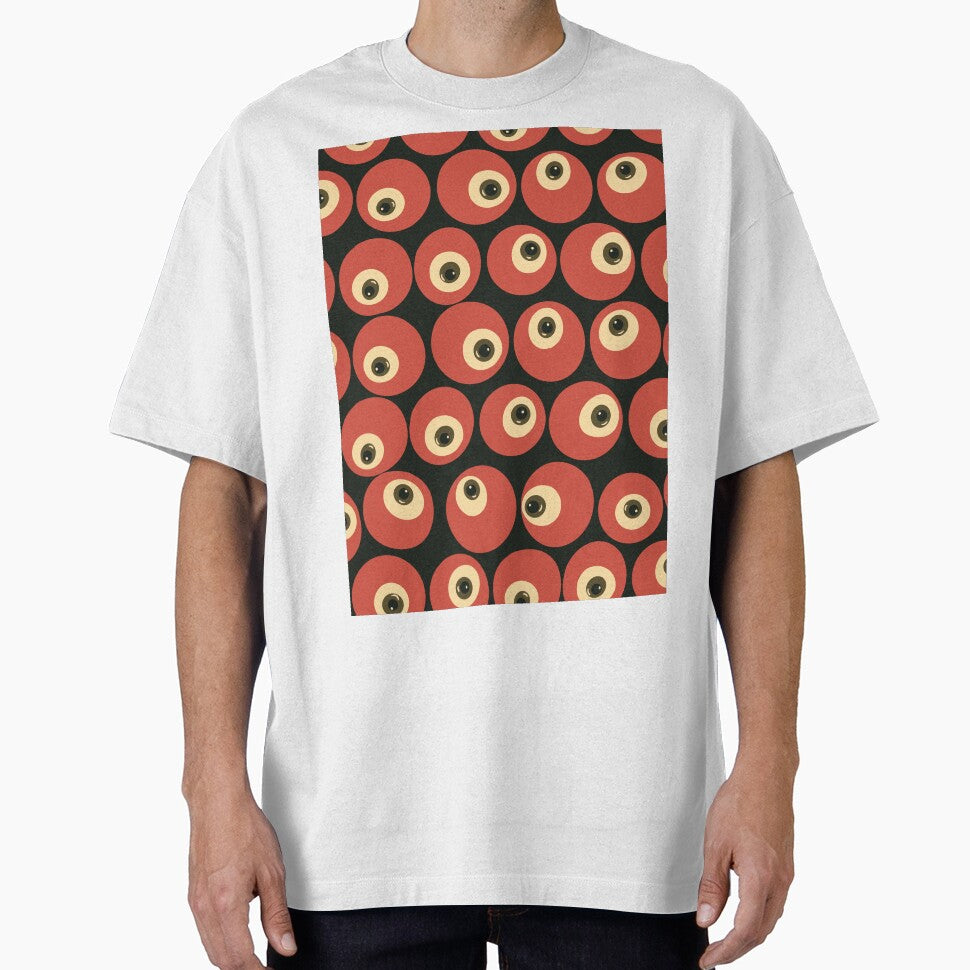 Cranberry Eyeballs - Surreal Retro Eyeball Grid in Red & Black by NoemiMarozsan