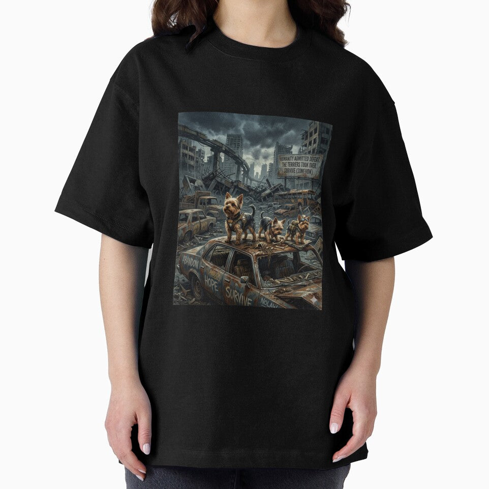 Apocalypse Yorkie Survivors Shirt – Dark Humor Dog Tee by Tiny Tyrant Co.