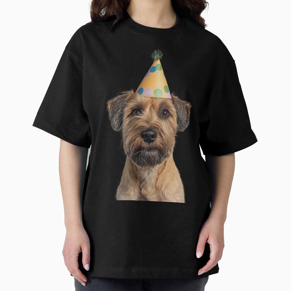 Cute Soft Coated Wheaten Terrier dog with Party Hat Birthday Celebration by LazyOwlStore