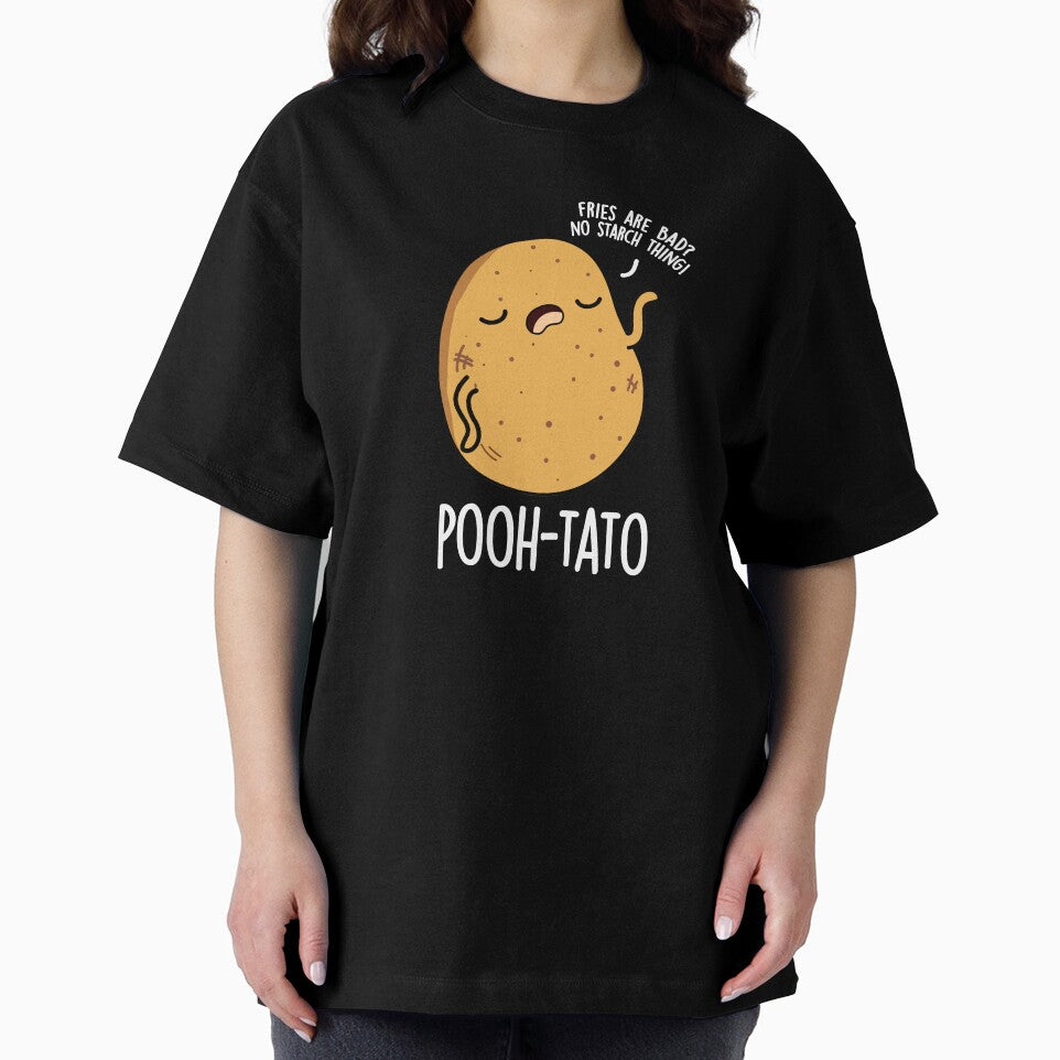 Pooh-tato Funny Potato Pun (Dark BG) by punnybone