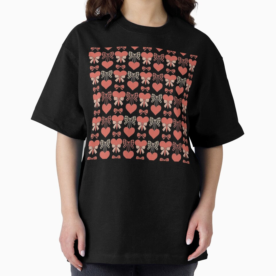 Valentine Coquette Hearts & Bows T-Shirt | Leopard Print Bow Aesthetic Shirt | Girly Valentine Outfit by Youpiworld