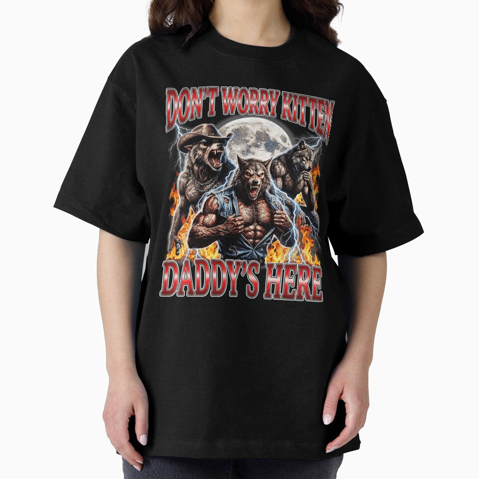 Wolf Dont Worry Kitten Daddys Here Alpha Meme Bootleg by tadmercado