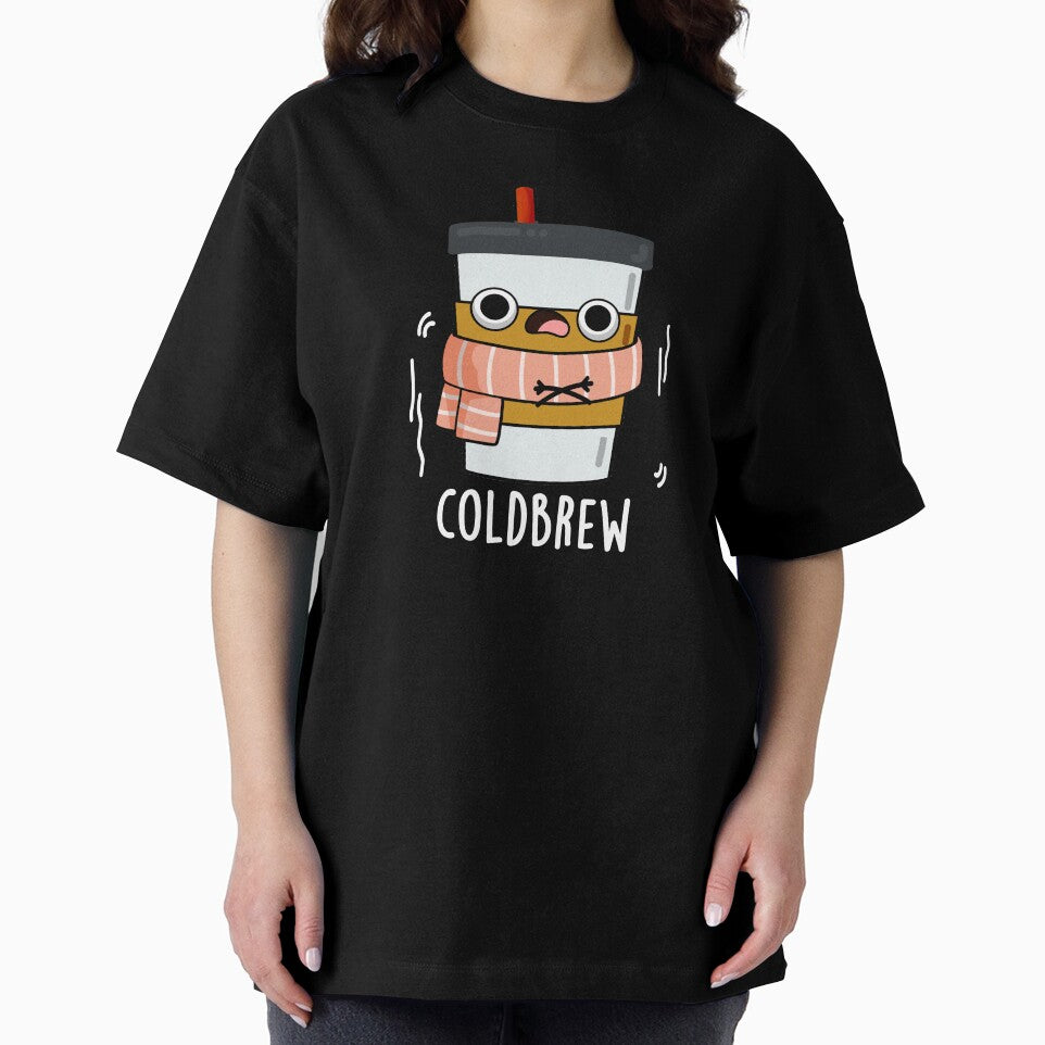 Cold Brew Funny Freezing Coffee Pun (Dark BG) by punnybone