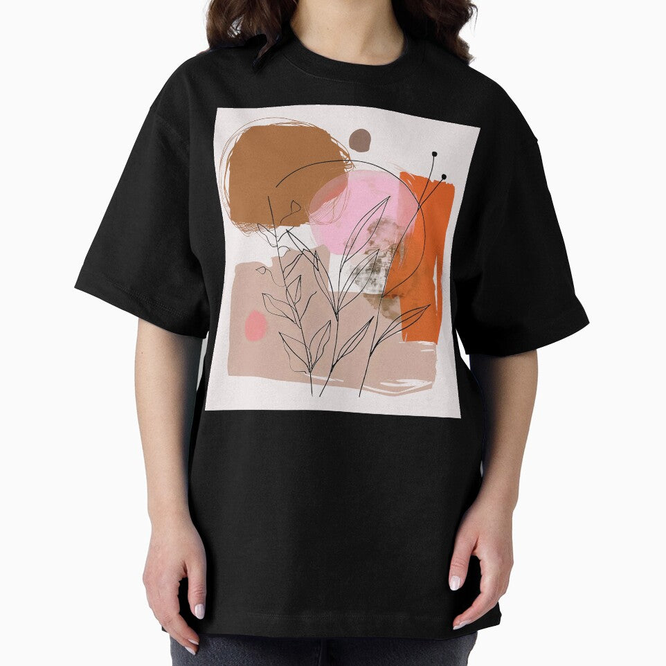 Boho-Style Earth Tones, Orange, And Pink Abstract by DEC02