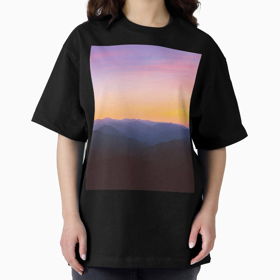 Beautiful Purple Orange Sunset Mountains by newburyboutique